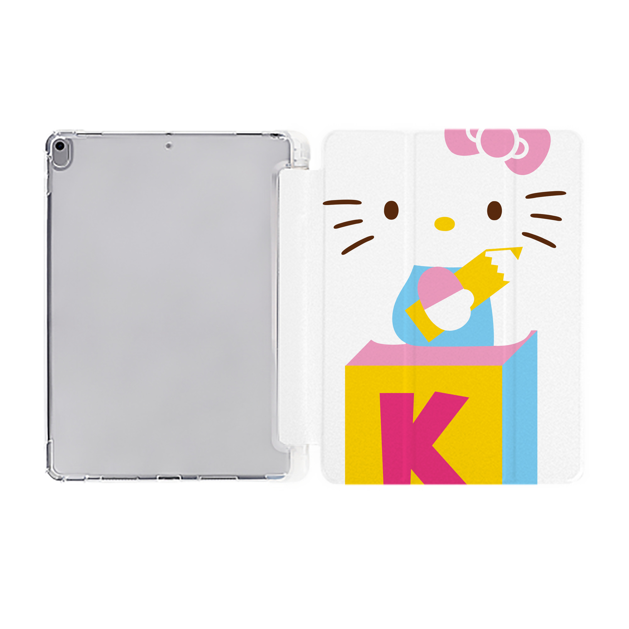 （画像用） Hello Kitty ハローキティ IPad ケース ペン収納付き 三つ折りスタンド PUレザー×シリコン 対応機種9.5/10.5/10.9インチ